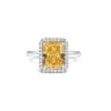 Elegant Yellow Emerald Cut Silver Ring