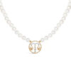 Libra Zodiac Oval Pearl Necklace