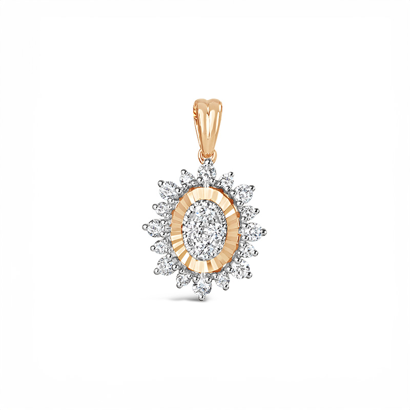 Luminous Diamond Oval Pendant