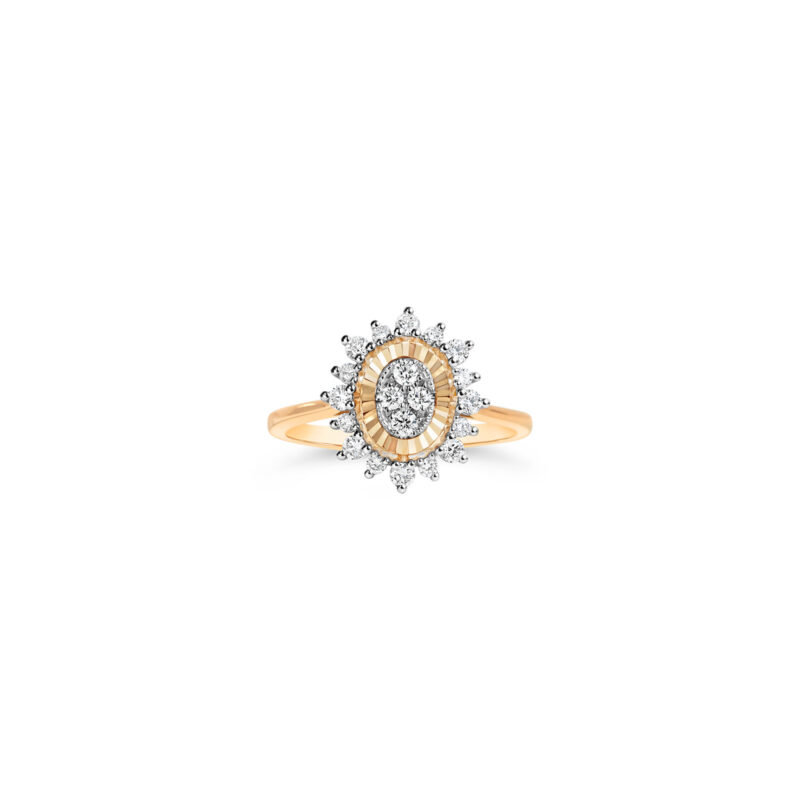 Luminous Diamond Oval Ring