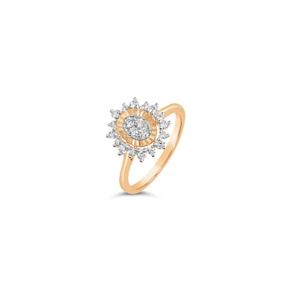 Luminous Diamond Oval Ring