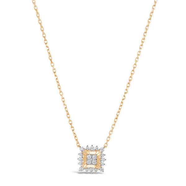 Luminous Diamond Square Necklace