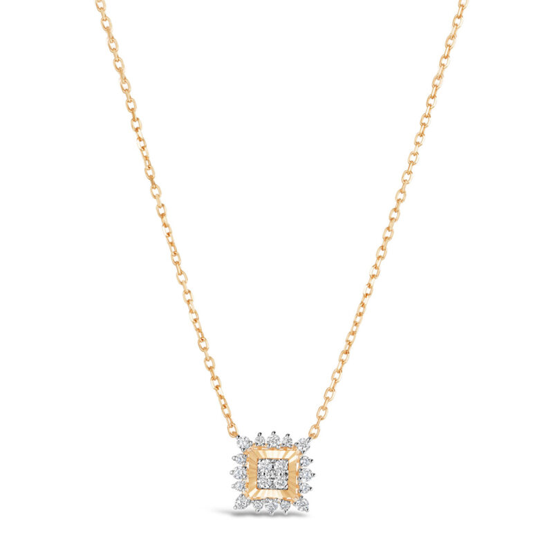Luminous Diamond Square Necklace