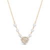 Luminous Diamond and Pearl Heart Necklace