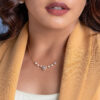 Luminous Diamond and Pearl Heart Necklace
