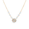 Luminous Diamond and Pearl Oval Necklace
