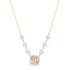 Luminous Diamond and Pearl Square Necklace