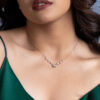 Luminous Diamond and Pearl Square Necklace