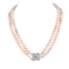 Lydia Double Strands Lavender Round Pearl Necklace