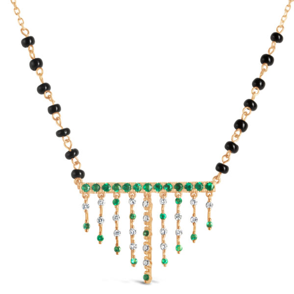 Jharana Emerald & Diamond Mangalsutra