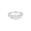 Michelle 3 Stones Pave Shank Diamond Engagement Ring