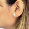Mini Bubbles Pearl & Diamond Earrings
