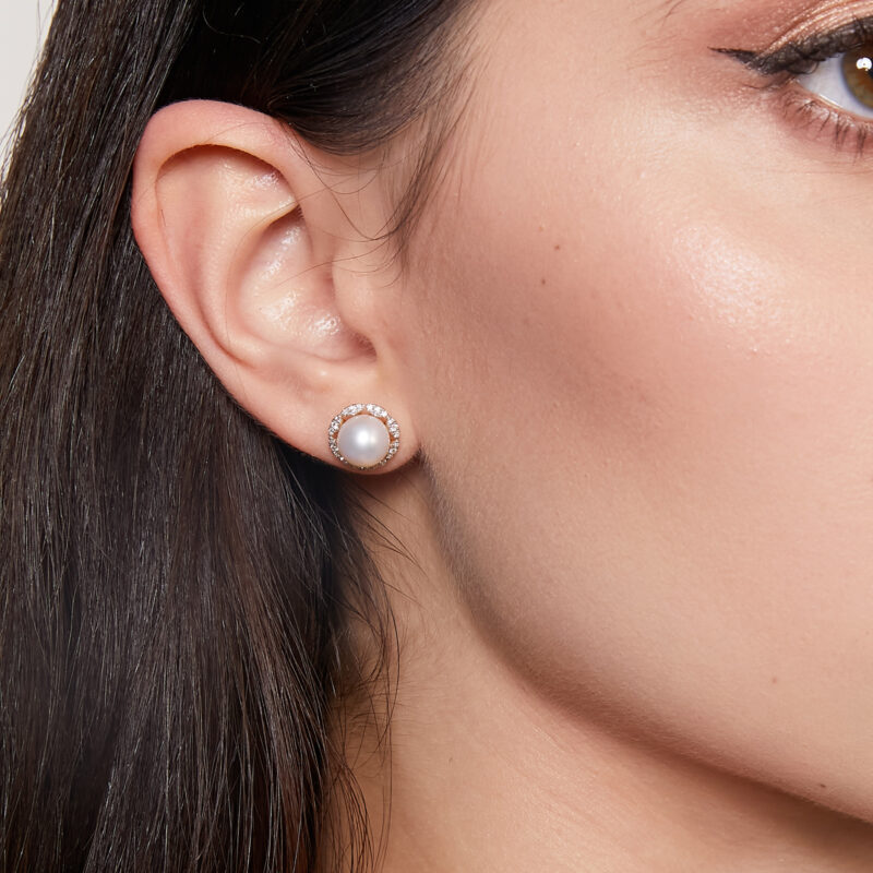 Mira Pearl and Diamond Earrings