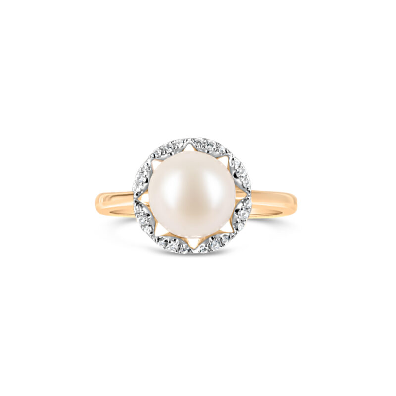 Mira Pearl and Diamond Ring