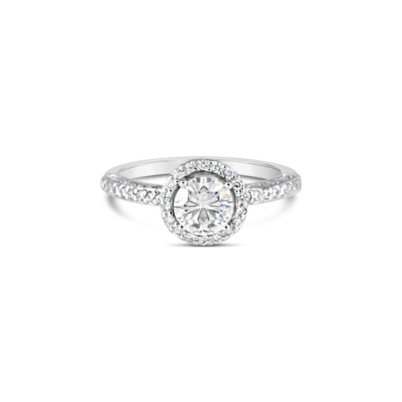 Montse Diamond Halo Engagement Ring