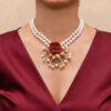 Mountain Beauty Laligurans Pendant/ Brooch with Pearl Splash/ Agate