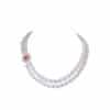 Emily Double Oval Pearl Necklace (Ruby)