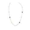 Paperclip Station Pearl Necklace - 26 inches long/ Tahitian Mixed