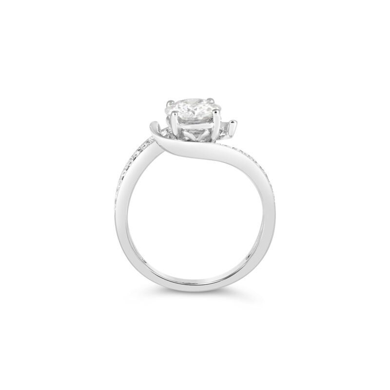 Nicolette Twist Micropave Solitaire Engagement Ring