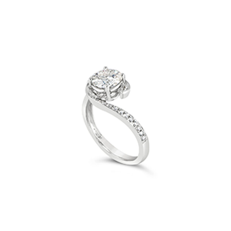 Nicolette Twist Micropave Solitaire Engagement Ring