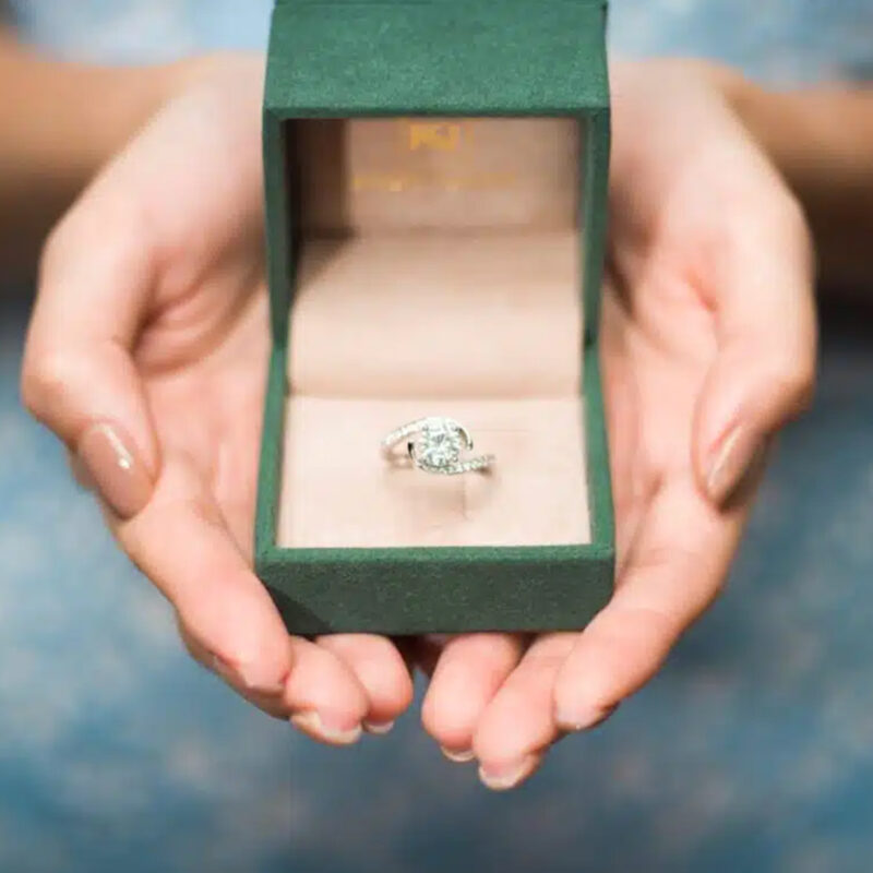 Nicolette Twist Micropave Solitaire Engagement Ring