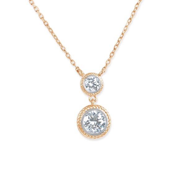 Nitya Round Diamond Double Solitaire Necklace
