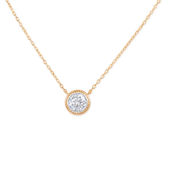 Nitya Round Diamond Solitaire Necklace