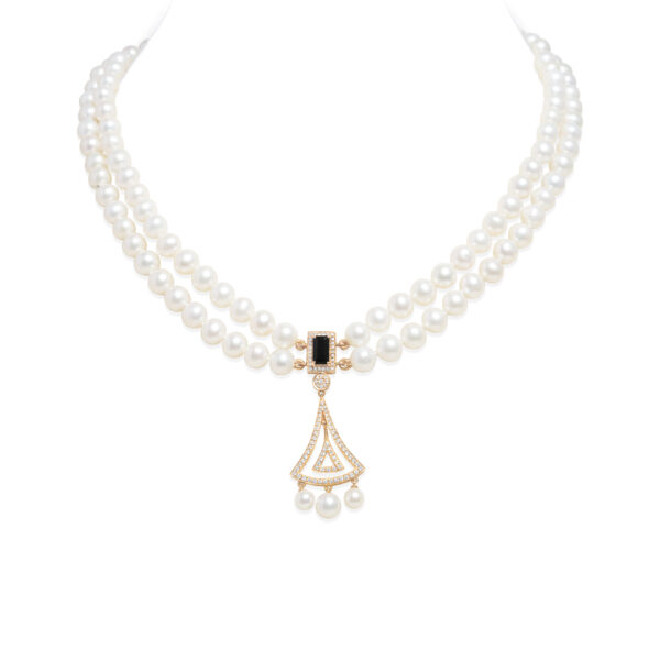 Noir Diamond and Pearl Necklace