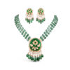 Noor Green Long Necklace + Earring Polki Set B