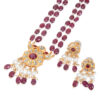 Noor Red Long Necklace + Earring Polki Set D