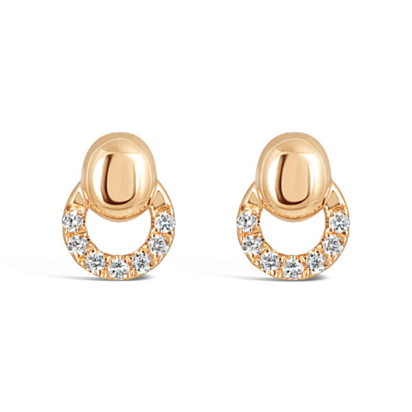 O Diamond with Japanese Akoya Pearl Earrings
