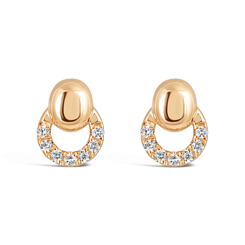 O Diamond with Japanese Akoya Pearl Earrings