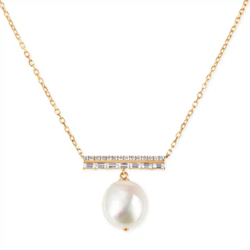 Rekha Diamond with Pearl Drop Necklace