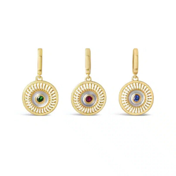 Gaze of Gold Round Evil Eye Pendant