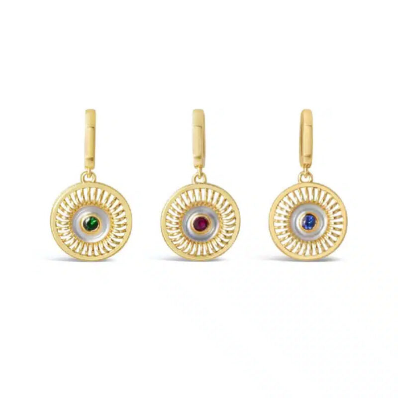 Gaze of Gold Round Evil Eye Pendant