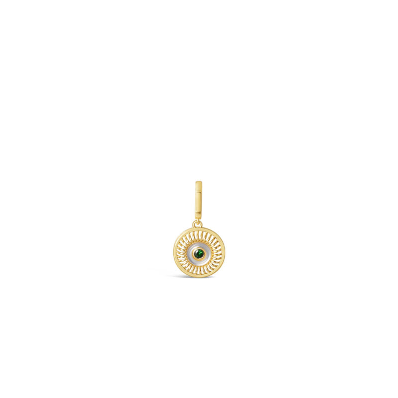 Gaze of Gold Round Evil Eye Pendant