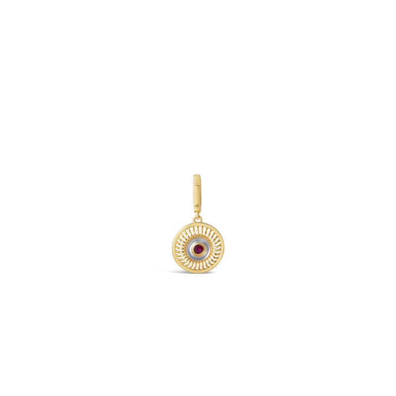 Gaze of Gold Round Evil Eye Pendant