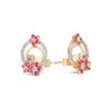 Round Ruby Blossom Earrings