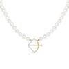 Sagittarius Zodiac Oval Pearl Necklace