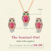 The Sentinel Owl Pendant (Ruby & Blue Sapphire)
