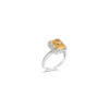 Elegant Yellow Emerald Cut Silver Ring
