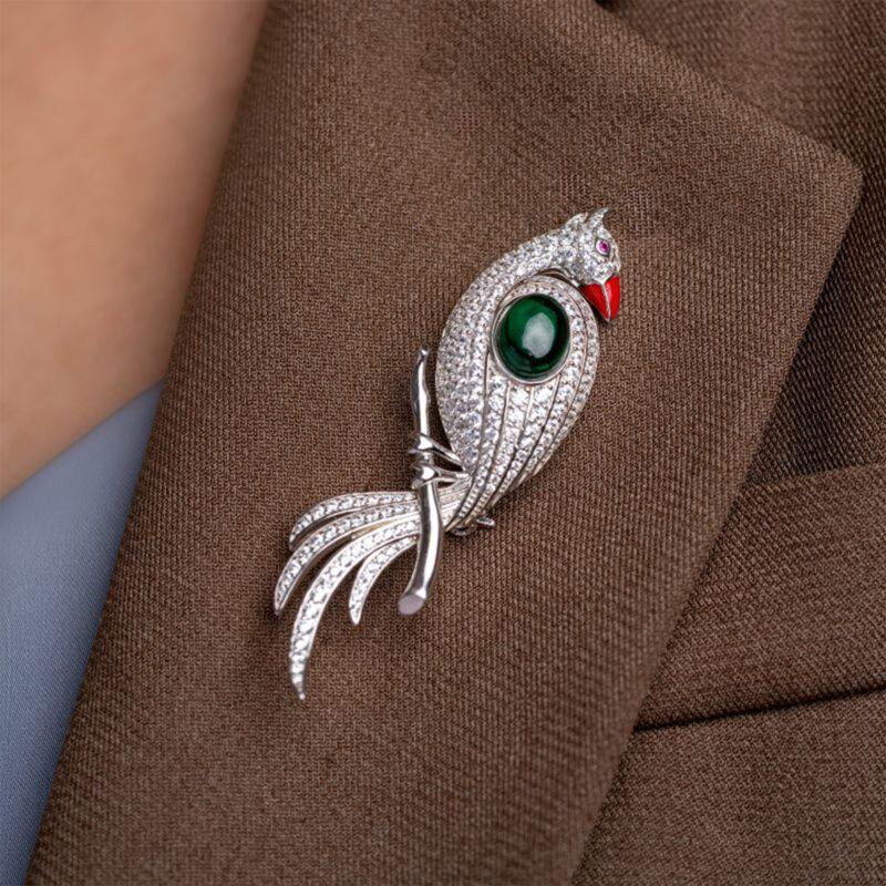 Snowfeather Cockatoo Brooche