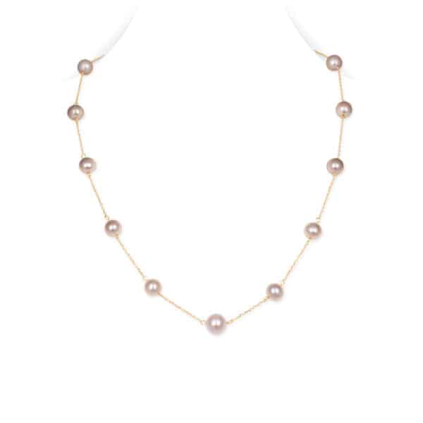 Station Pearl Necklace/ 8-8.5mm pearls