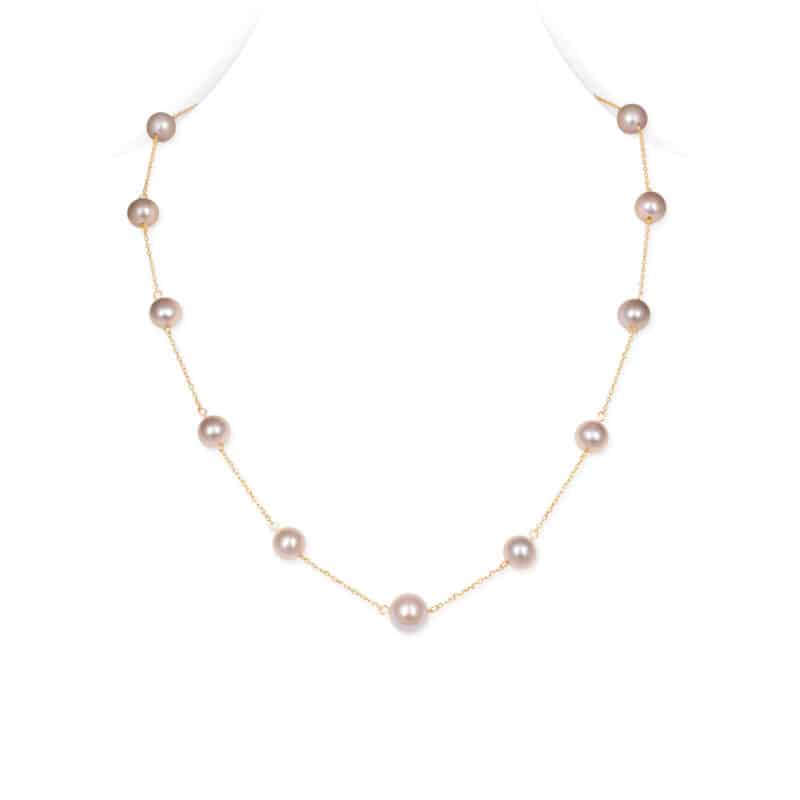 Station Pearl Necklace/ 8-8.5mm pearls