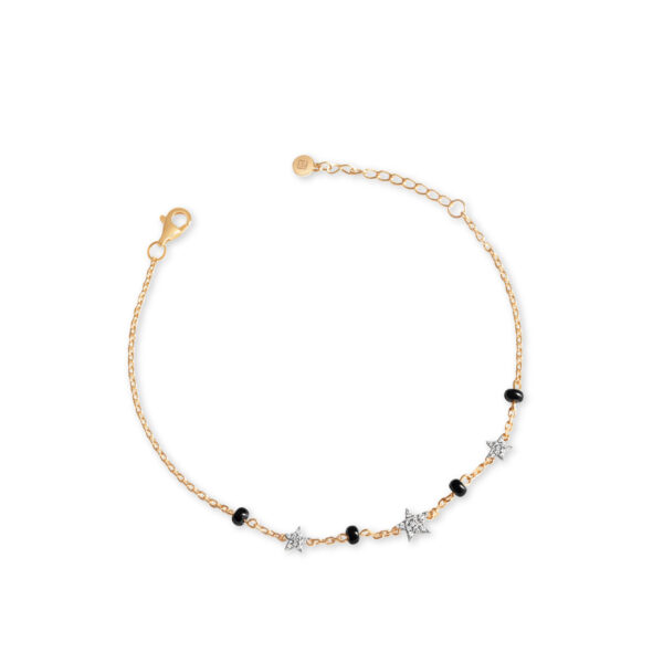Superstar Diamond Bracelet with Black Beads (Adult)