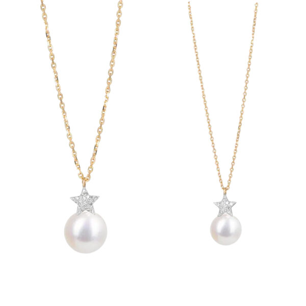 Superstar Diamond Necklace with Pearl Drop (Children)