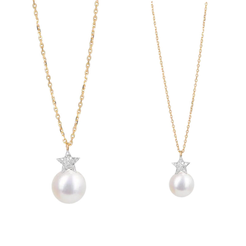 Superstar Diamond Necklace with Pearl Drop (Children)