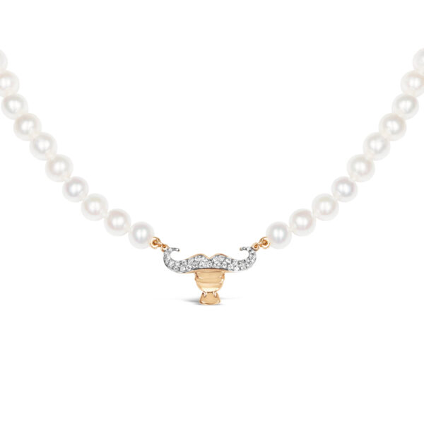 Taurus Zodiac Oval Pearl Necklace