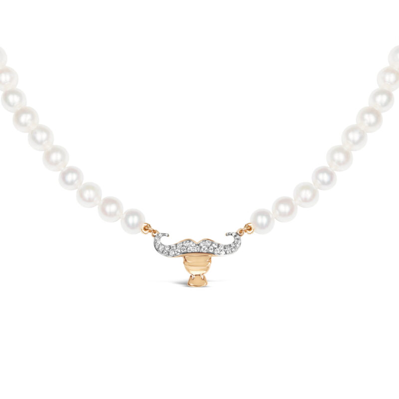 Taurus Zodiac Oval Pearl Necklace