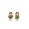 The Sentinel Owl Earring ( Tsavorite & Ruby)